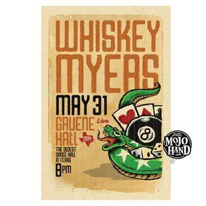 Whiskey Myers tour poster - 2014 - 12"x18" signed by the poster designer